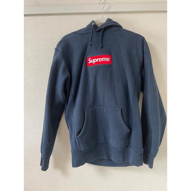 supreme シュプリーム　ボックスロゴパーカー　ネイビー