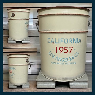ハンドメイドリメイク缶 1957 カリフォルニア 薪入れ 鉢入れ(プランター)
