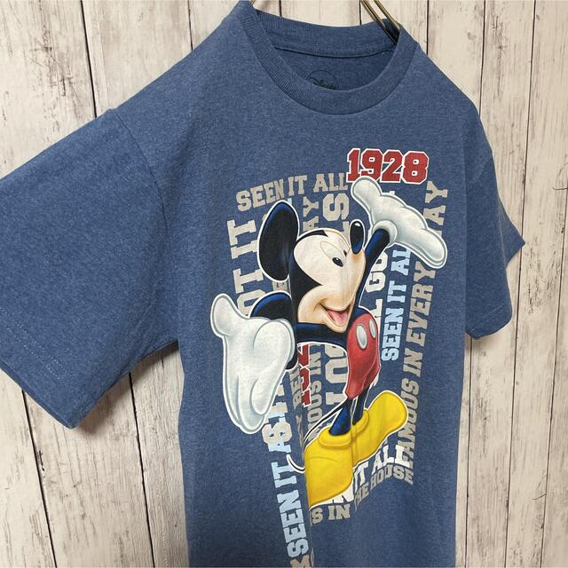 80s USA製 ディズニー ビッグフェイス ミッキーマウス 黒 Tシャツ