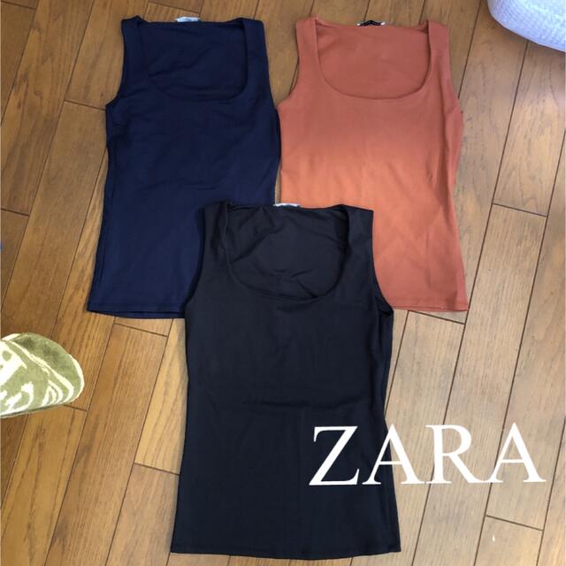 ZARA(ザラ)のZARA 美品　美形タンクトップ　三枚セット レディースのトップス(タンクトップ)の商品写真