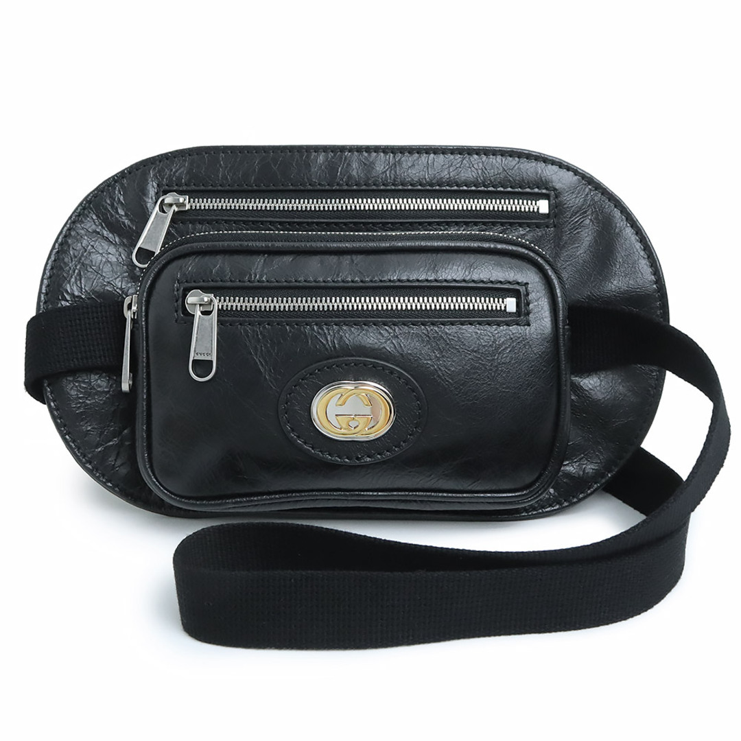 グッチ GUCCI レザー 黒 ヴィンテージ メンズ ボディバッグ 575857-