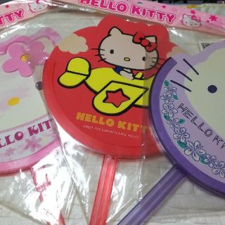 【年代物】ハローキティ HELLO KITTY 新感覚うちわ 【未開封】(キャラクターグッズ)