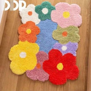 ザラホーム(ZARA HOME)のDDP オリジナル 立体フラワー柄ミニラグ カーペット 韓国 カラフル(ラグ)