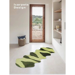 icarpets 曲線 アニマル柄 ラグ カーペット 韓国 グリーン