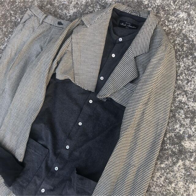 マサキマツシマ ウール グランジ 変形シャツ ジャケット ブラック 3サイズ