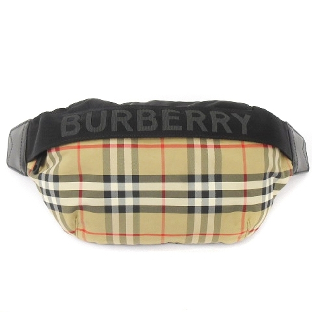 限定版 バーバリー - BURBERRY ボディバッグ 黒 ベージュ ビッグロゴ