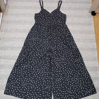 ジーユー(GU)の150cm キッズ オールインワン♡ドットBLACK(ワンピース)