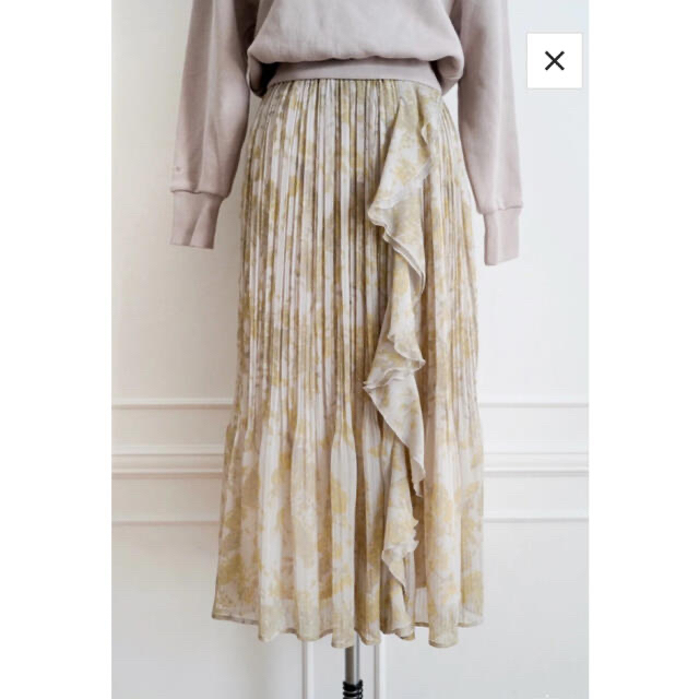 herlipto Pleated Chiffon Long Skirt ミモザ