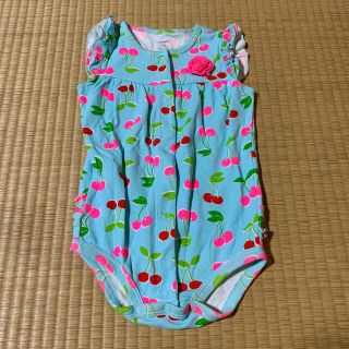 カーターズ(carter's)のカーターズ　半袖ロンパース　24months  さくらんぼ　水色　女の子　(ロンパース)