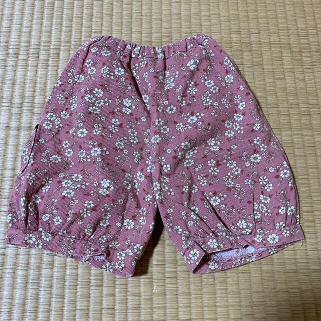 西松屋(ニシマツヤ)の半ズボン　80cm   ハーフパンツ　ピンク　花柄　女の子  西松屋 キッズ/ベビー/マタニティのベビー服(~85cm)(パンツ)の商品写真