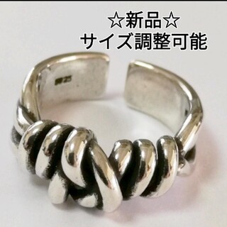 ねじリング 調整可能 指輪 サムリング 韓国アクセサリー お土産 大ぶりメンズ(リング(指輪))