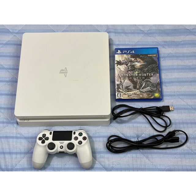 家庭用ゲーム機本体 【中古】PlayStation 4 グレイシャー・ホワイト 500GB