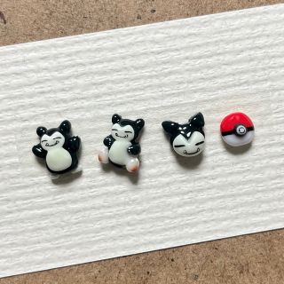 ポケモン(ポケモン)の3dネイルパーツ　【ポケモン　カビゴン　いろいろ　痛ネイル】(デコパーツ)