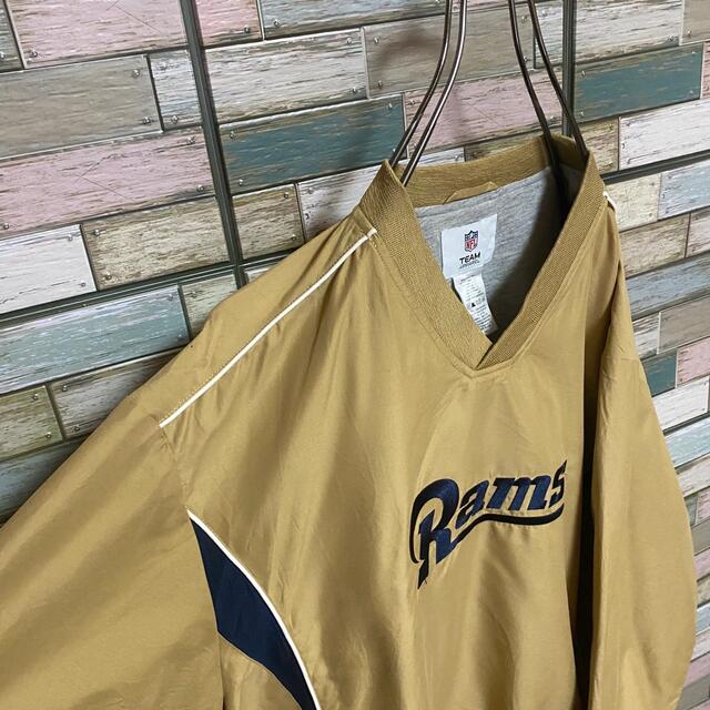 NFL ロサンゼルスラムズ プルオーバーナイロンジャケット ビック刺繍ロゴ 古着 90s NFL セントルイスラムズ 刺繍 プルオーバー ナイロンジャケット