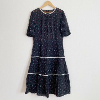 ロキエ(Lochie)の【vintage used 古着】 レトロ ドット ワンピース(ロングワンピース/マキシワンピース)