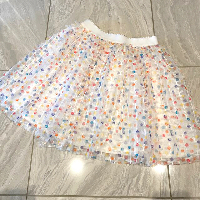 おまとめ専用ページ　多色ドット×リボンチュールスカート152㎝ キッズ/ベビー/マタニティのキッズ服女の子用(90cm~)(スカート)の商品写真