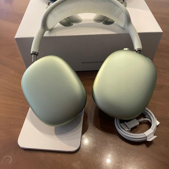 美品 保護ケース付 airpods max グリーン 箱あり、ケーブルあり 1