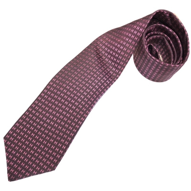 人気の商品通販サイト エルメス　高級ネクタイ　h織り　美品 ネクタイ