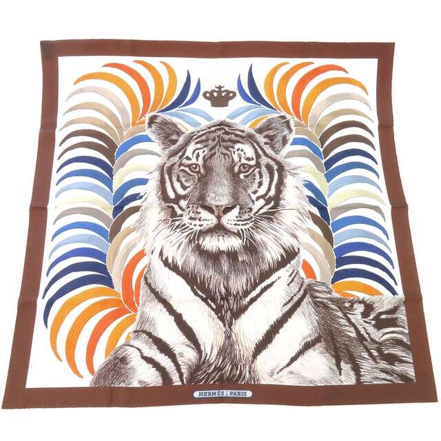 ☆日本の職人技☆ HERMES カレ45 TIGRE ROYAL 王者の虎 プチカレ