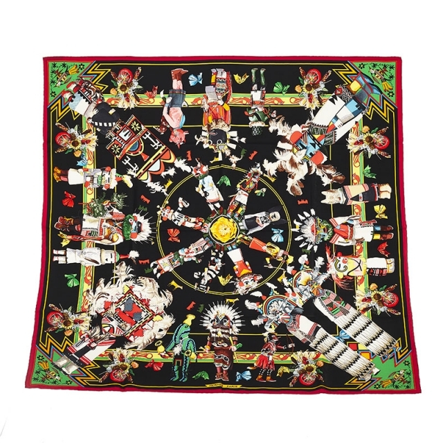 当店限定販売】 H - 美品 エルメス カレ90 K カチナ スカーフ シルク