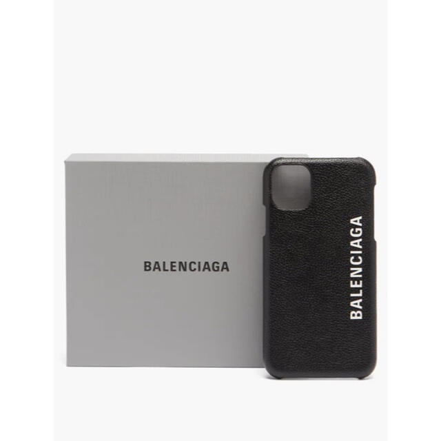 新品箱入り！BALENCIAGA グレインレザー iPhone11 ケースブラック素材