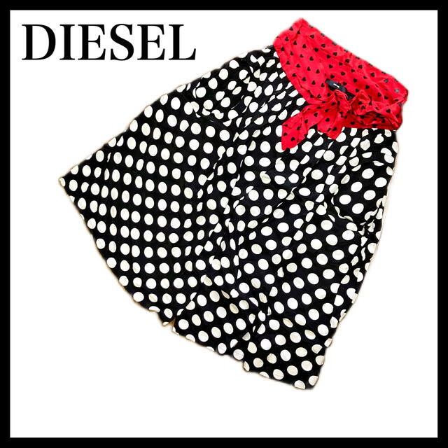 DIESEL(ディーゼル)のDIESELレディース春夏ボトムスドットブラック レディースのスカート(ひざ丈スカート)の商品写真