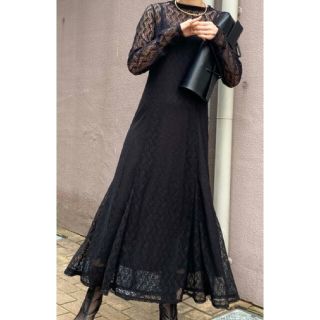 アメリヴィンテージ(Ameri VINTAGE)のLACE BACK OPEN MERMAID DRESS(インナー付)(ロングワンピース/マキシワンピース)