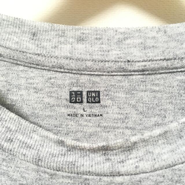 UNIQLO(ユニクロ)のソフトタッチクルーネックT(長袖) L グレー メンズのトップス(Tシャツ/カットソー(七分/長袖))の商品写真