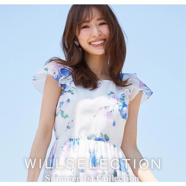 WILLSELECTION - 雑誌掲載❤︎クラシカルローズスパンリボンワンピース