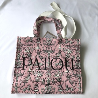 ジャンパトゥ(JEAN PATOU)の新品未使用 Patou ピンク プリント キャンバストート ラージ(トートバッグ)