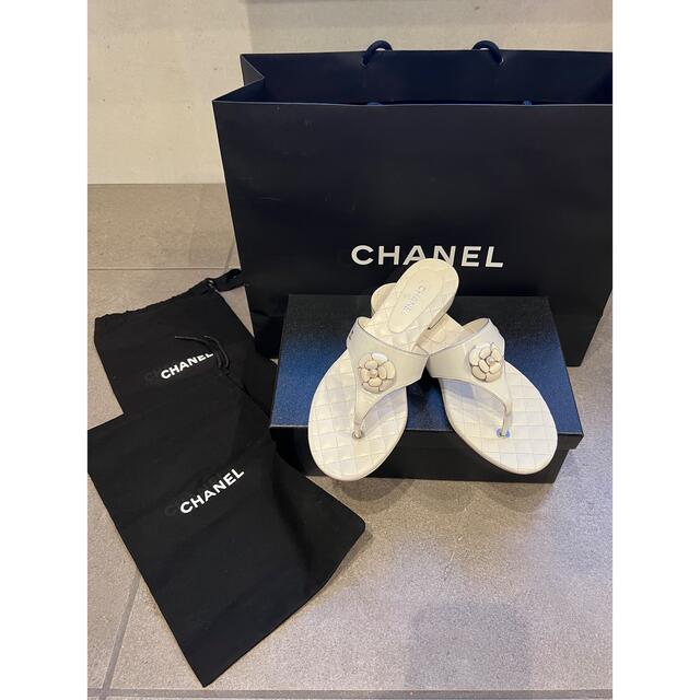 CHANEL シャネル THONGS サンダル38 新品レディース