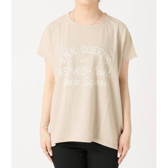 JOURNAL STANDARD(ジャーナルスタンダード)の別注【RIDING HIGH/ライディングハイ】ラフィ天竺Tシャツ 新品ベージュ レディースのトップス(Tシャツ(半袖/袖なし))の商品写真