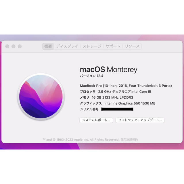 Mac (Apple)(マック)の美品❗️MacBook Pro2016 Touch Bar 16GB 512GB スマホ/家電/カメラのPC/タブレット(ノートPC)の商品写真