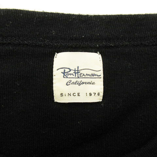 Ron Herman(ロンハーマン)のロンハーマン カットソー Tシャツ 長袖 ワッフル レイヤード風 黒 M メンズのトップス(Tシャツ/カットソー(七分/長袖))の商品写真