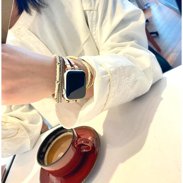 Apple Watch(アップルウォッチ)のレザー　ラインストーン　ブレスレットタイプ　アップルウォッチ　チェーン　ベルト レディースのファッション小物(腕時計)の商品写真