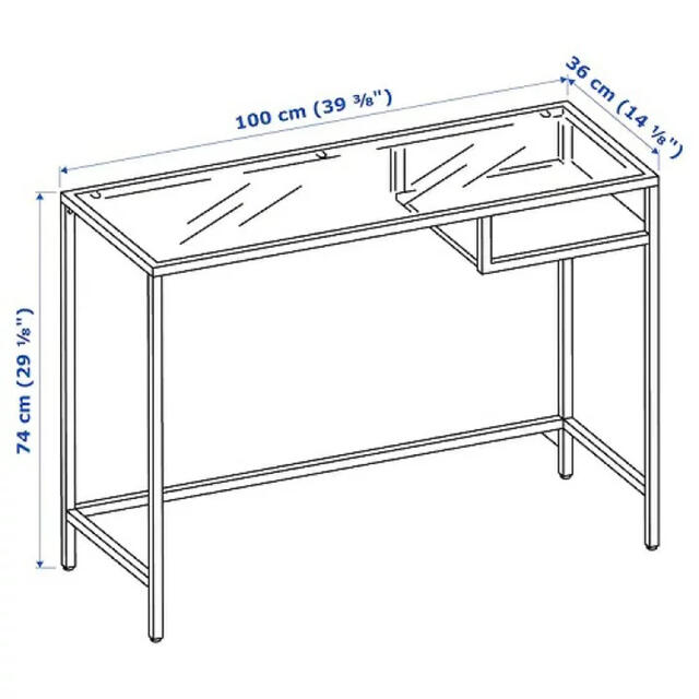 IKEA(イケア)のIKEA ガラス　ラップトップテーブル インテリア/住まい/日用品の机/テーブル(オフィス/パソコンデスク)の商品写真