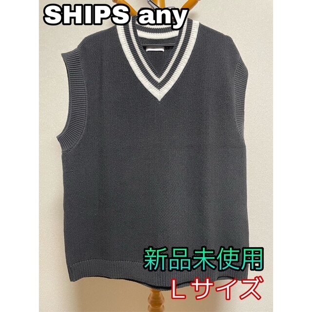 【SHIPS any】《ウォッシャブル》チルデン ニットベスト L