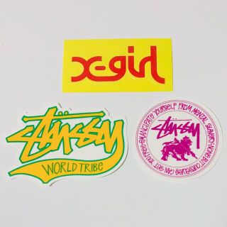 ステューシー(STUSSY)のstussy、X-girl ステッカー ３枚セット(ノベルティグッズ)