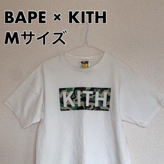 アベイシングエイプ(A BATHING APE)のBAPE × KITH コラボ　ボックスロゴ　Tシャツ　Mサイズ(Tシャツ/カットソー(半袖/袖なし))