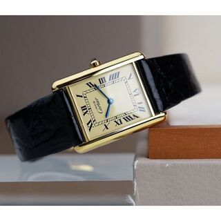 カルティエ(Cartier)の美品 カルティエ マスト タンク アイボリー ローマン LM Cartier (腕時計(アナログ))