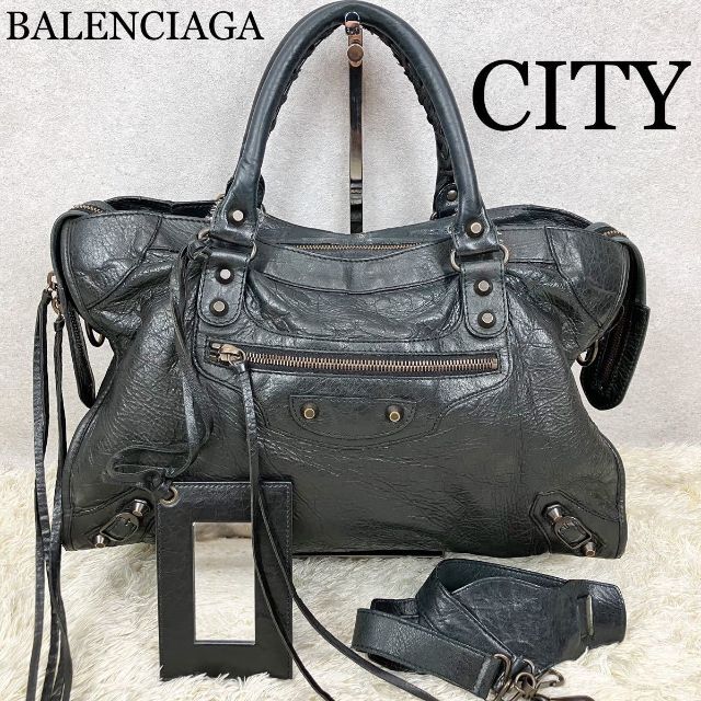 バレンシアガ BALENCIAGA 黒 シティ 2WAYエディターズバッグ 美品