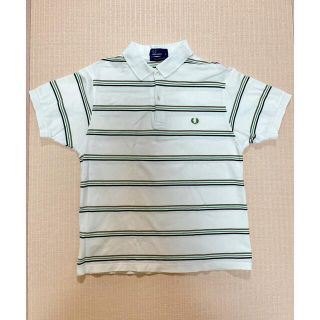 フレッドペリー(FRED PERRY)のフレッドペリー ポルトガル製 ボーダー 半袖 ポロシャツ メンズM 白(ポロシャツ)