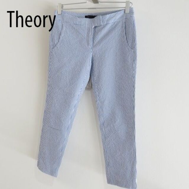 theory(セオリー)のTheory　セオリー　ストライプ　アンクルパンツ　ストライプ　サイズ２ レディースのパンツ(クロップドパンツ)の商品写真