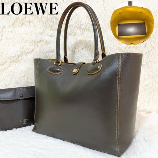 ロエベ(LOEWE)の【希少】ロエベ トートバッグ レオ A4 アナグラム ブラウン系 イエロー 革(トートバッグ)