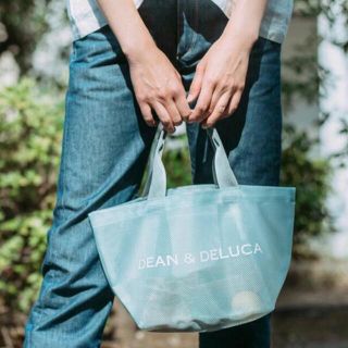 ディーンアンドデルーカ(DEAN & DELUCA)のDELUCA＆DELUCA メッシュトートバッグ ミントブルー Sサイズ(トートバッグ)