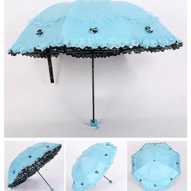 折り畳み傘 晴雨兼用 レディース UVカット 遮熱 刺繍 雨傘日傘 紫外線カット | フリマアプリ ラクマ