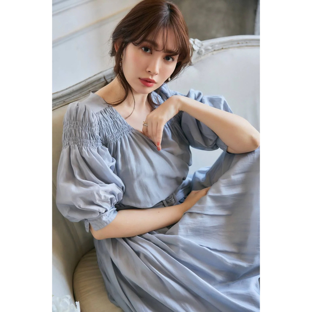 Her lip to(ハーリップトゥ)のAiry Volume Sleeve Dress レディースのワンピース(ロングワンピース/マキシワンピース)の商品写真