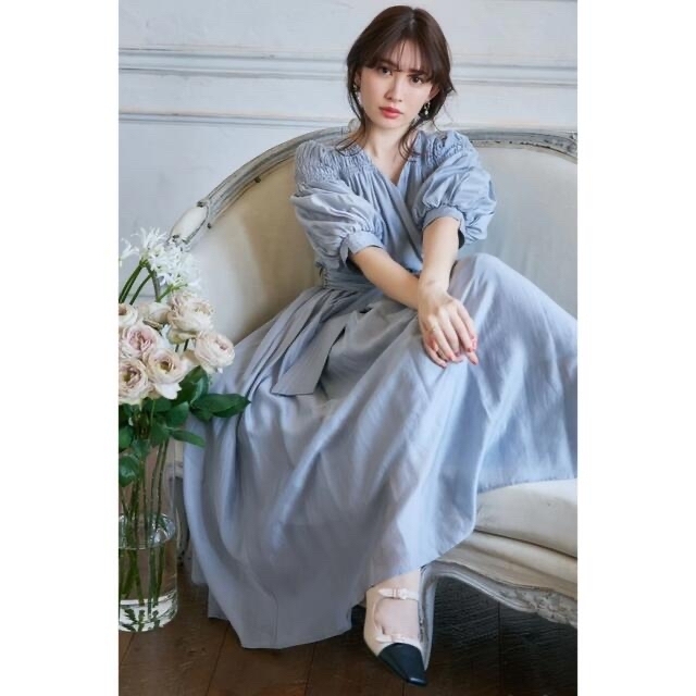 Her lip to(ハーリップトゥ)のAiry Volume Sleeve Dress レディースのワンピース(ロングワンピース/マキシワンピース)の商品写真