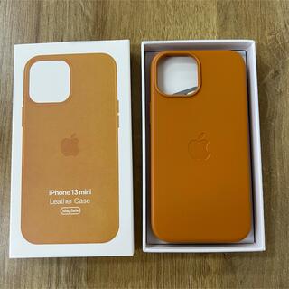 アップル(Apple)のiPhone13 Mini純正 レザーケースMagSafe対応ゴールデンブラウン(iPhoneケース)
