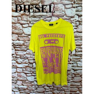 ディーゼル(DIESEL)の★DIESEL★ Tシャツ 黄色 イエロー プリント サイズM デカロゴ (Tシャツ/カットソー(半袖/袖なし))